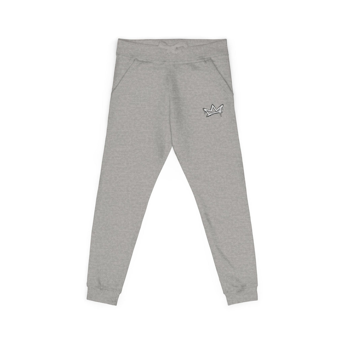 Embroidered Crown Fleece Sweatpants — Soft Cozy Joggers