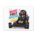 Remix the Parrot "Music First, Adulting Later" Canvas Wall Art