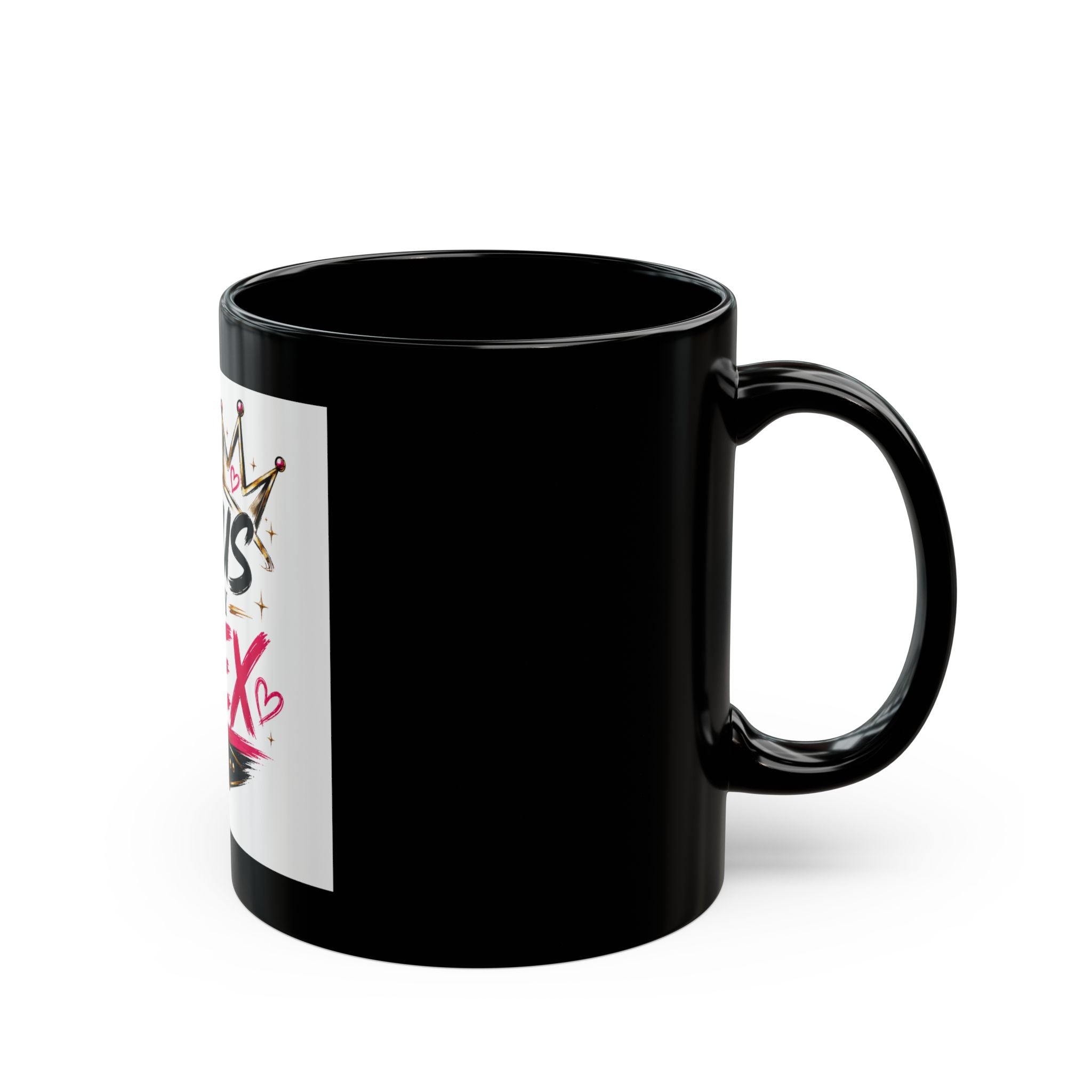 Focus Is My Flex Black Coffee Mug — Vixen the Foxxy Boss