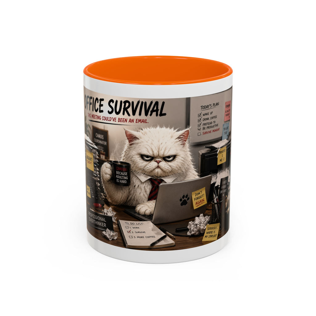 Coffee Mug — "Office Survival" Murphy's Desk Humor Accent Mug (11/15oz)