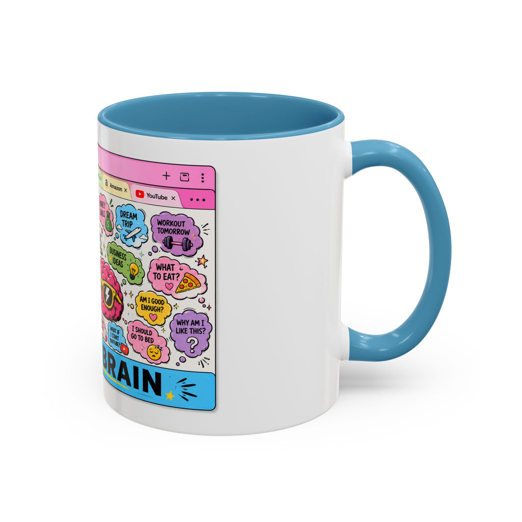 Coffee Mug — "My Brain: 37 Tabs Open" Illustrated Ceramic Accent Mug