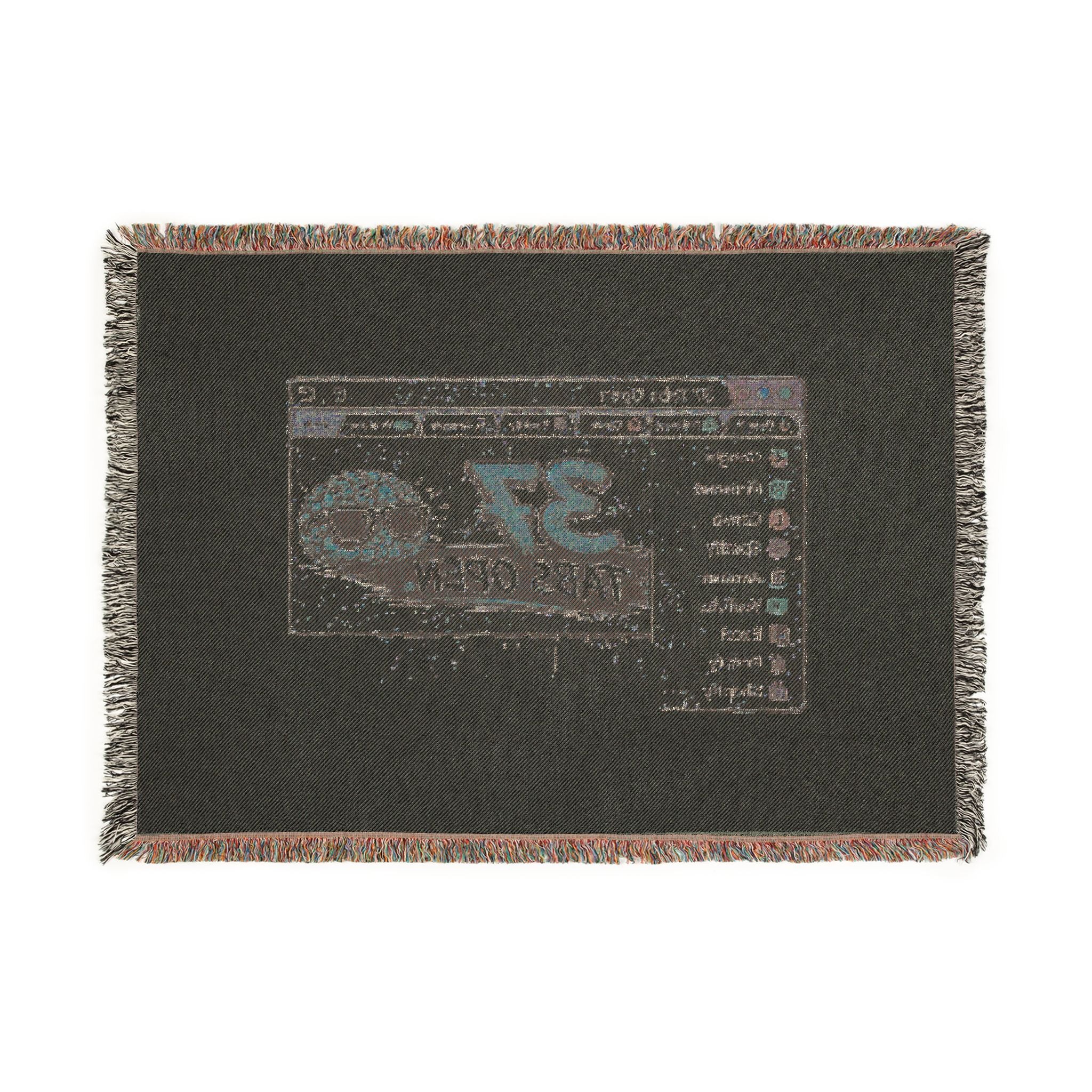 Woven Blanket — Retro Computer “37 Tabs Open, My Brain” Throw