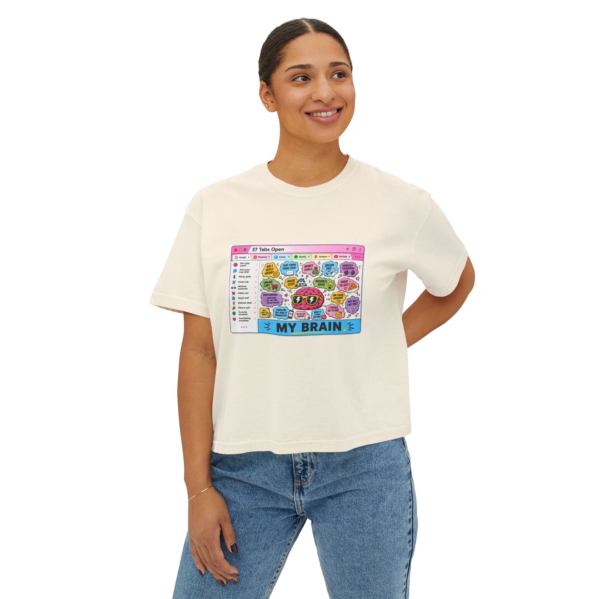 Women's Tee — Funny 'My Brain' Retro Browser Mind Map Graphic