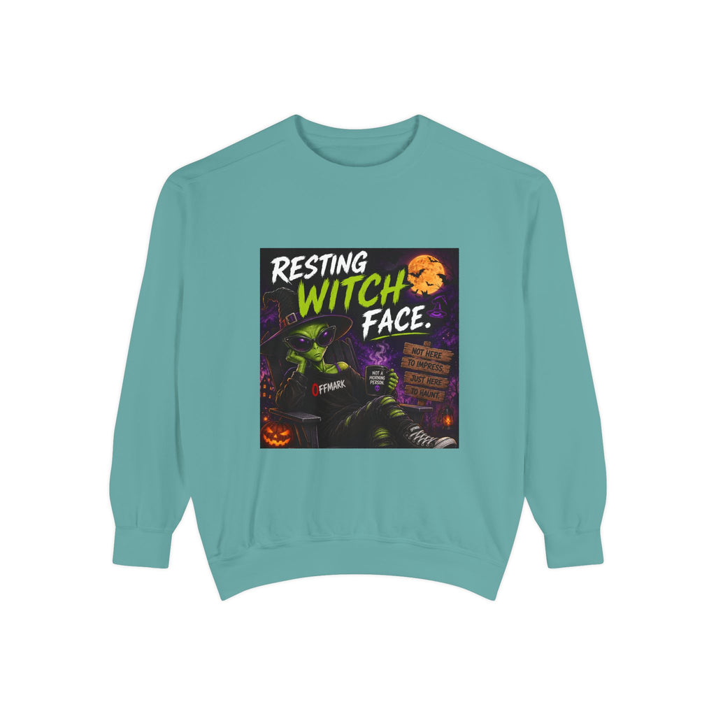 Halloween "Resting Witch Face" Sweatshirt - Funny Spooky Graphic Pullover
