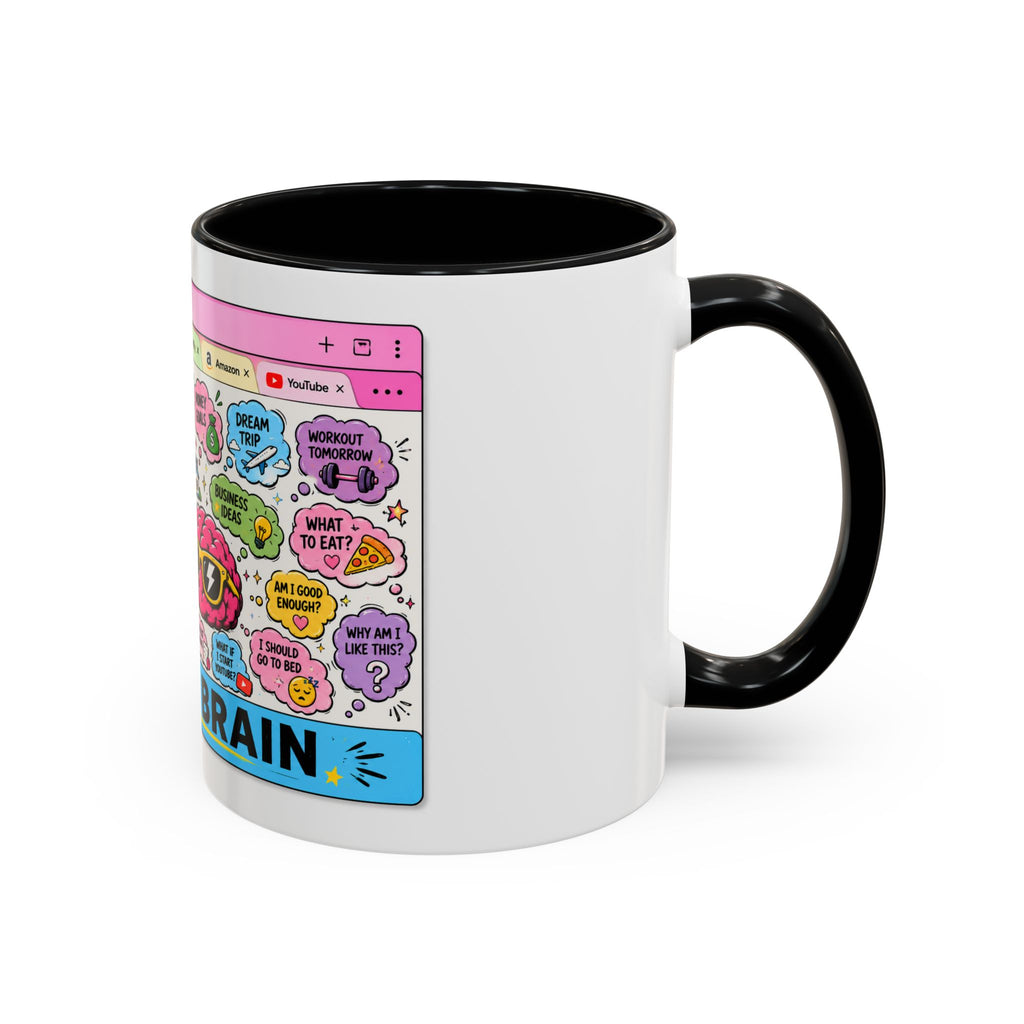 Coffee Mug — "My Brain: 37 Tabs Open" Illustrated Ceramic Accent Mug