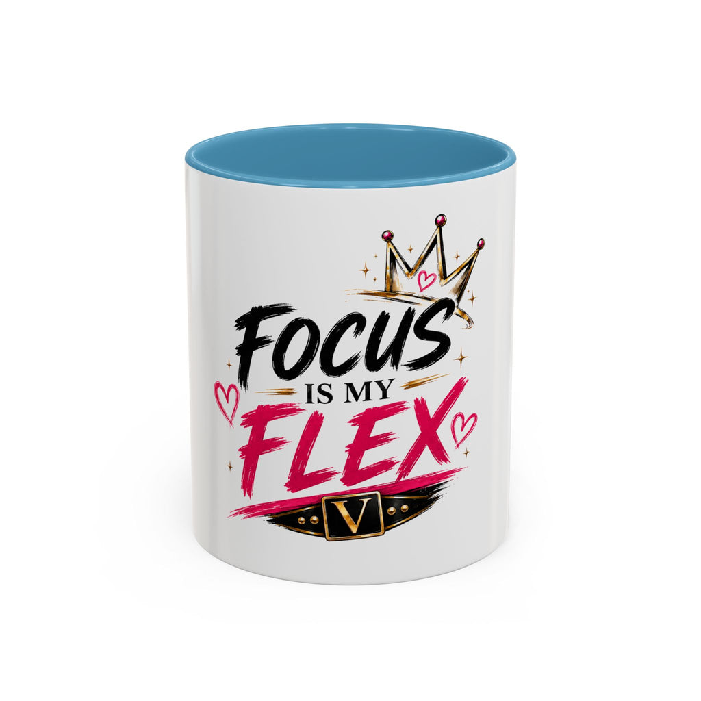 Focus Is My Flex Accent Coffee Mug — Vixen the Foxxy Boss