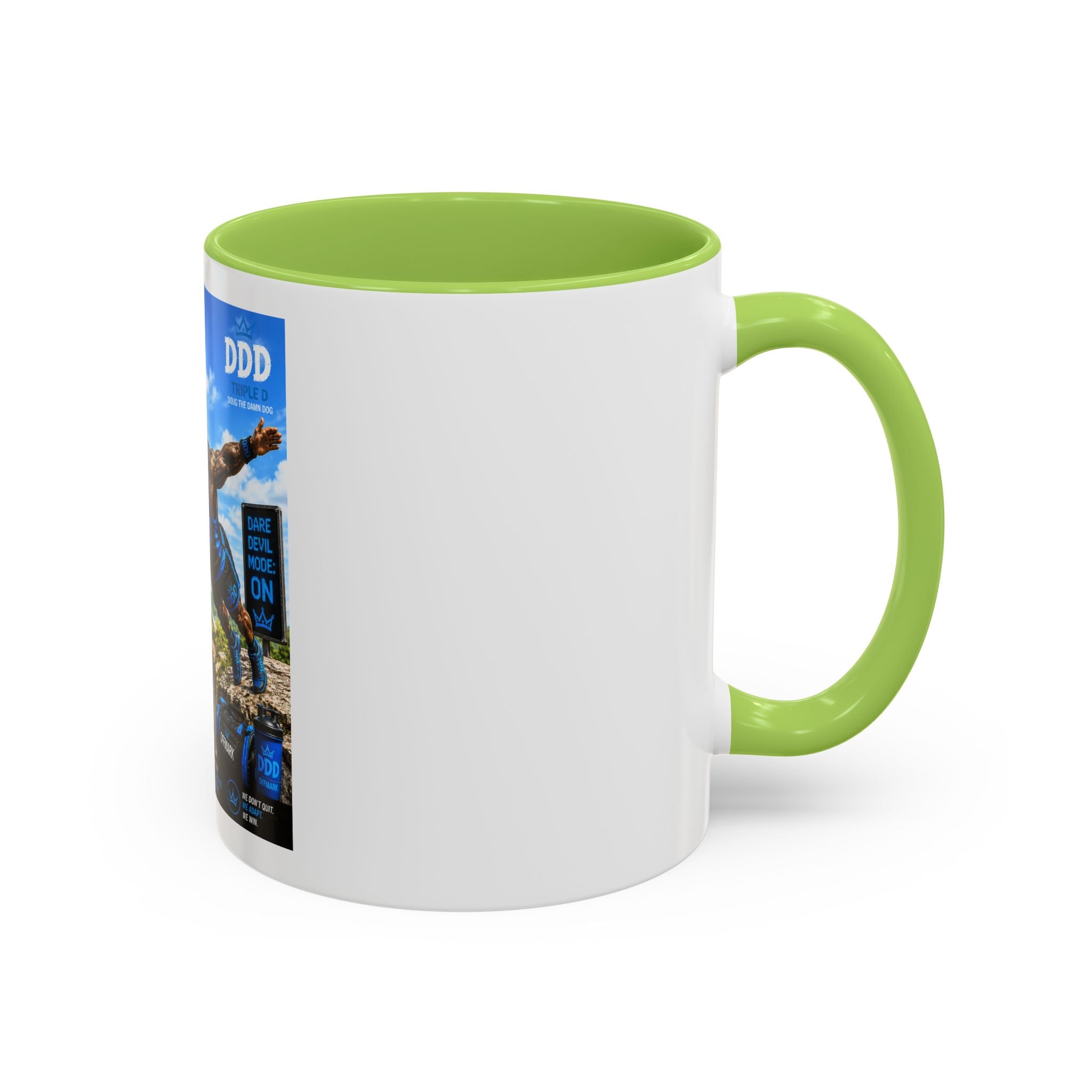 DDD (Doug the Damn Dog) "Running on Protein" Coffee Mug