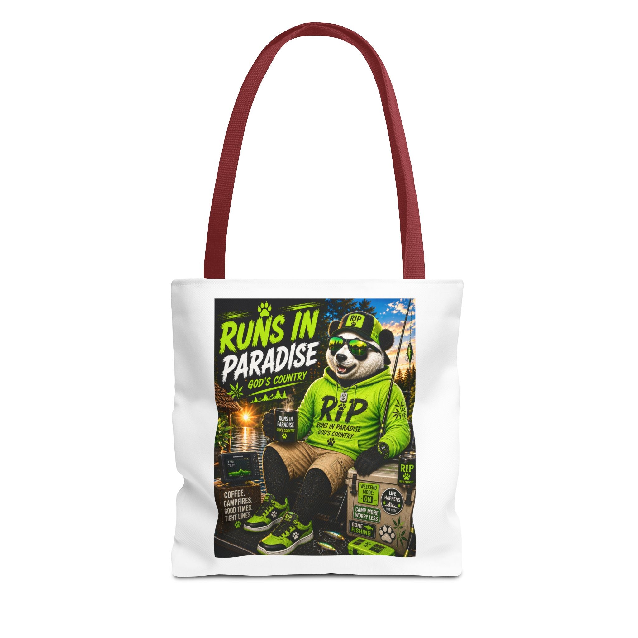 Runs in Paradise Panda Tote Bag — RIP the Panda Bear
