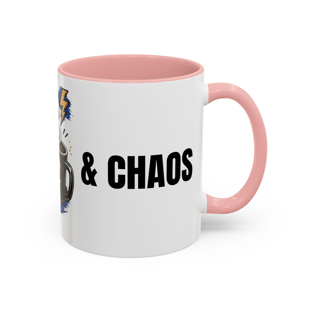 Morning Chaos Coffee Mug — Running on Caffeine & Chaos Accent Mug