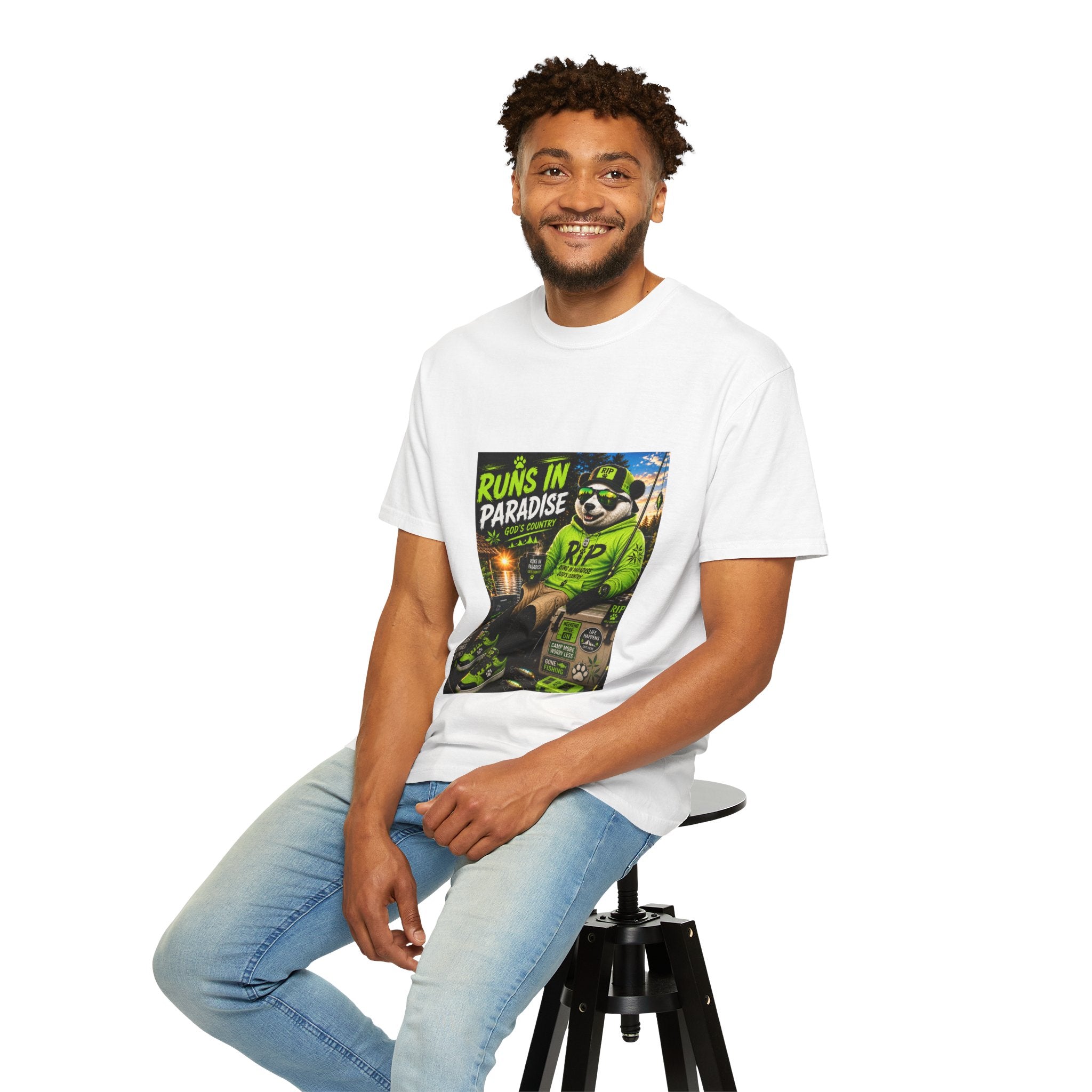 "Runs in Paradise" Graphic T-Shirt — RIP the Panda Bear