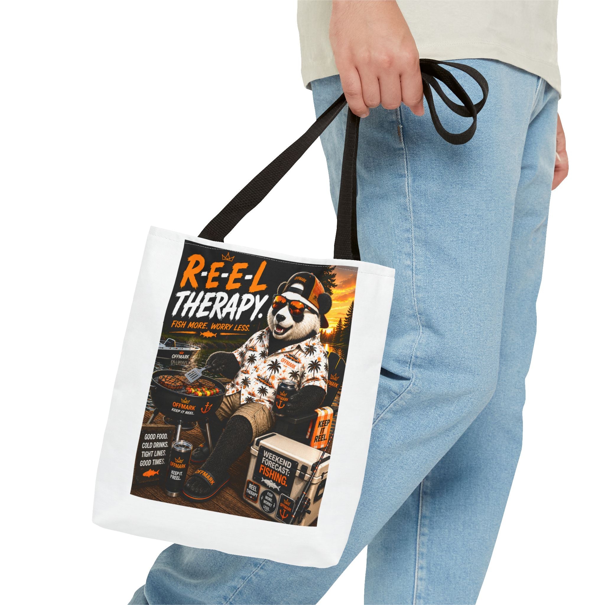"Reel Therapy" Tote-RIP (Runs in Paradise) Panda Bear