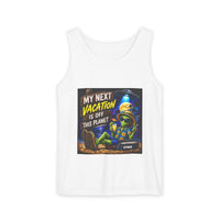 Alien Vacation Tank Top — "My Next Vacation Is Off This Planet" Graphic Tank
