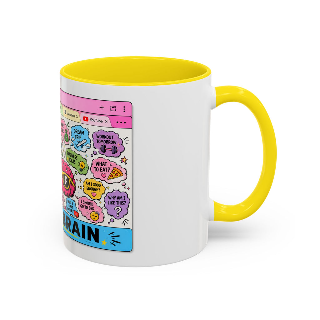Coffee Mug — "My Brain: 37 Tabs Open" Illustrated Ceramic Accent Mug
