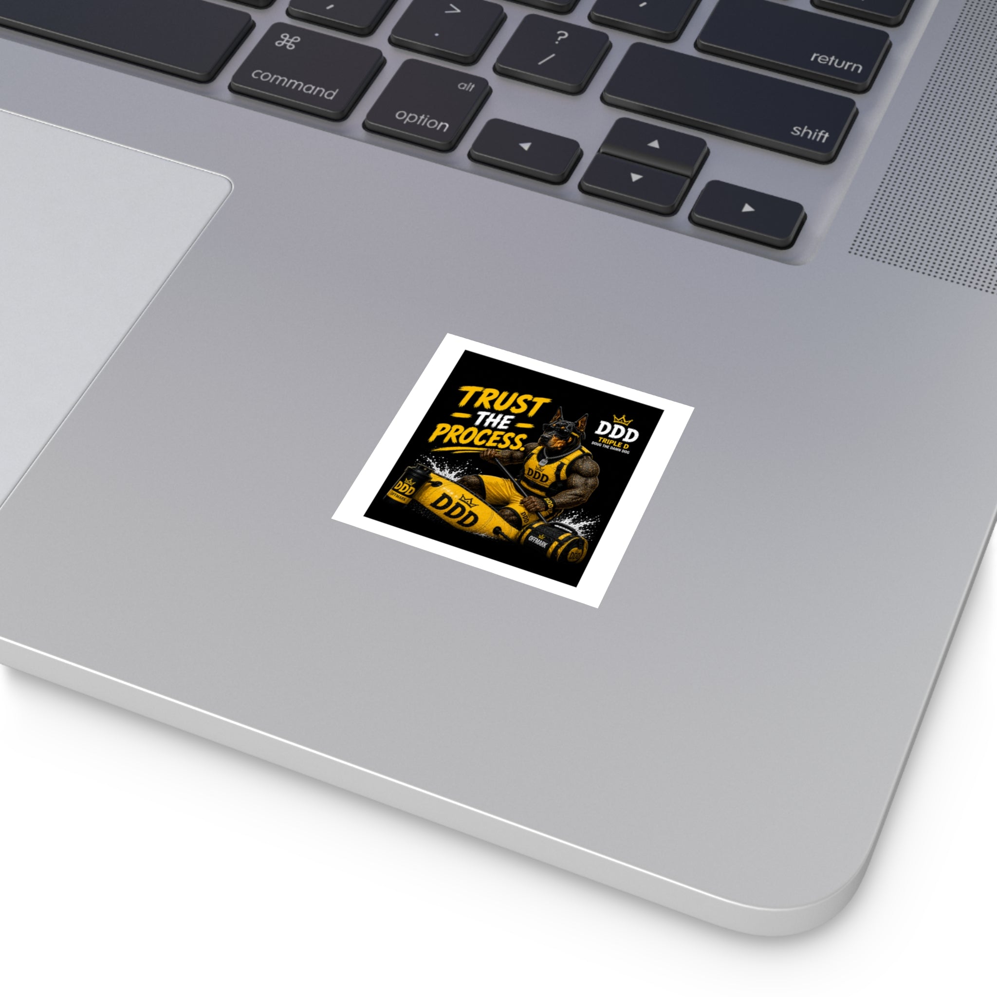 Trust The Process Doberman Sticker — DDD (Doug the Damn Dog)