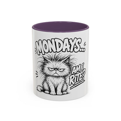 Mondays... Am I Rite? Grumpy Cat Accent Coffee Mug