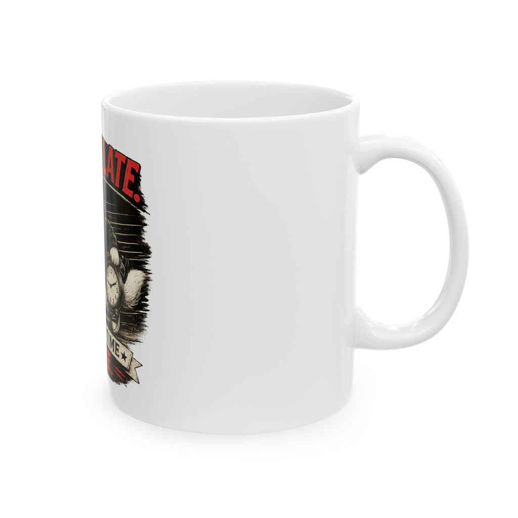 Murphy the Cat “Running Late, Right On Time For Me” Mug