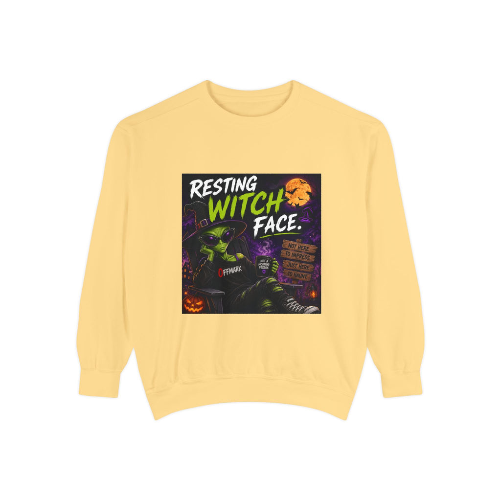 Halloween "Resting Witch Face" Sweatshirt - Funny Spooky Graphic Pullover