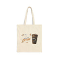 Tote Bag — "On Caffeine" Coffee Cup Canvas Tote for Coffee Lovers