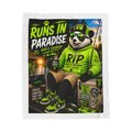 Runs In Paradise Plush Blanket — RIP the Panda Bear