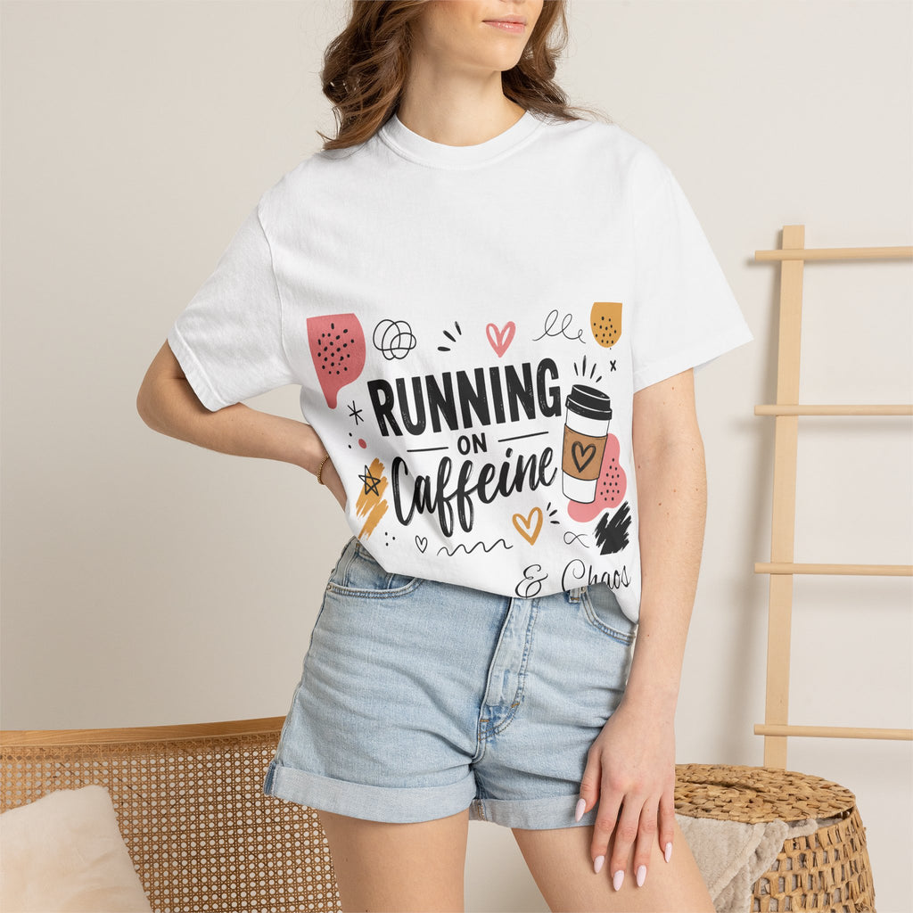 Running on Caffeine T-Shirt — Cute Coffee Runner Graphic Tee