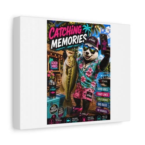"Catching Memories" Fishing Canvas Wall Art — RIP the Panda Bear