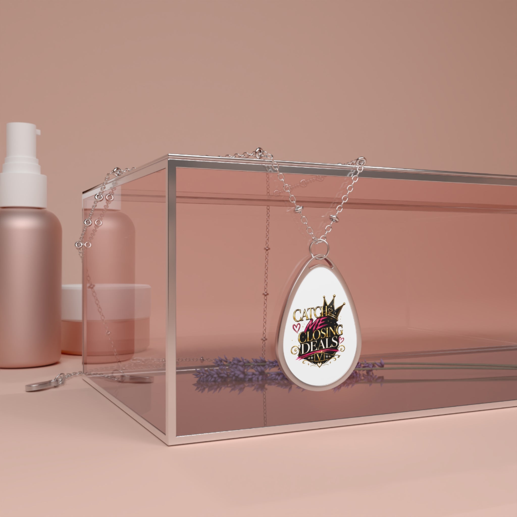 'Catch Me Closing Deals' Oval necklace-Vixen the Bossy Foxxy