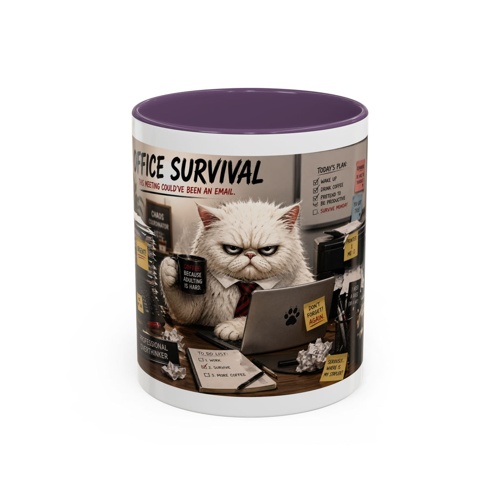 Coffee Mug — "Office Survival" Murphy's Desk Humor Accent Mug (11/15oz)