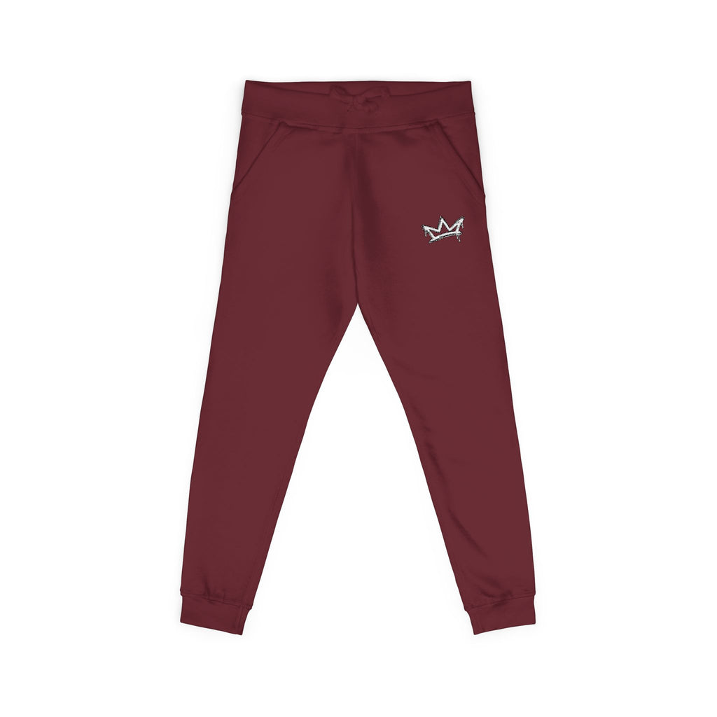 Embroidered Crown Fleece Sweatpants — Soft Cozy Joggers