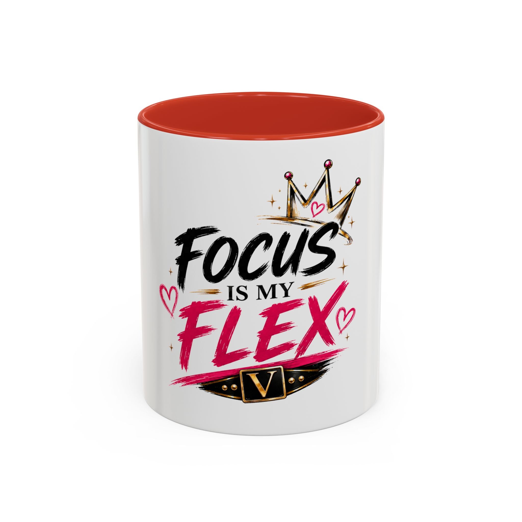 Focus Is My Flex Accent Coffee Mug — Vixen the Foxxy Boss