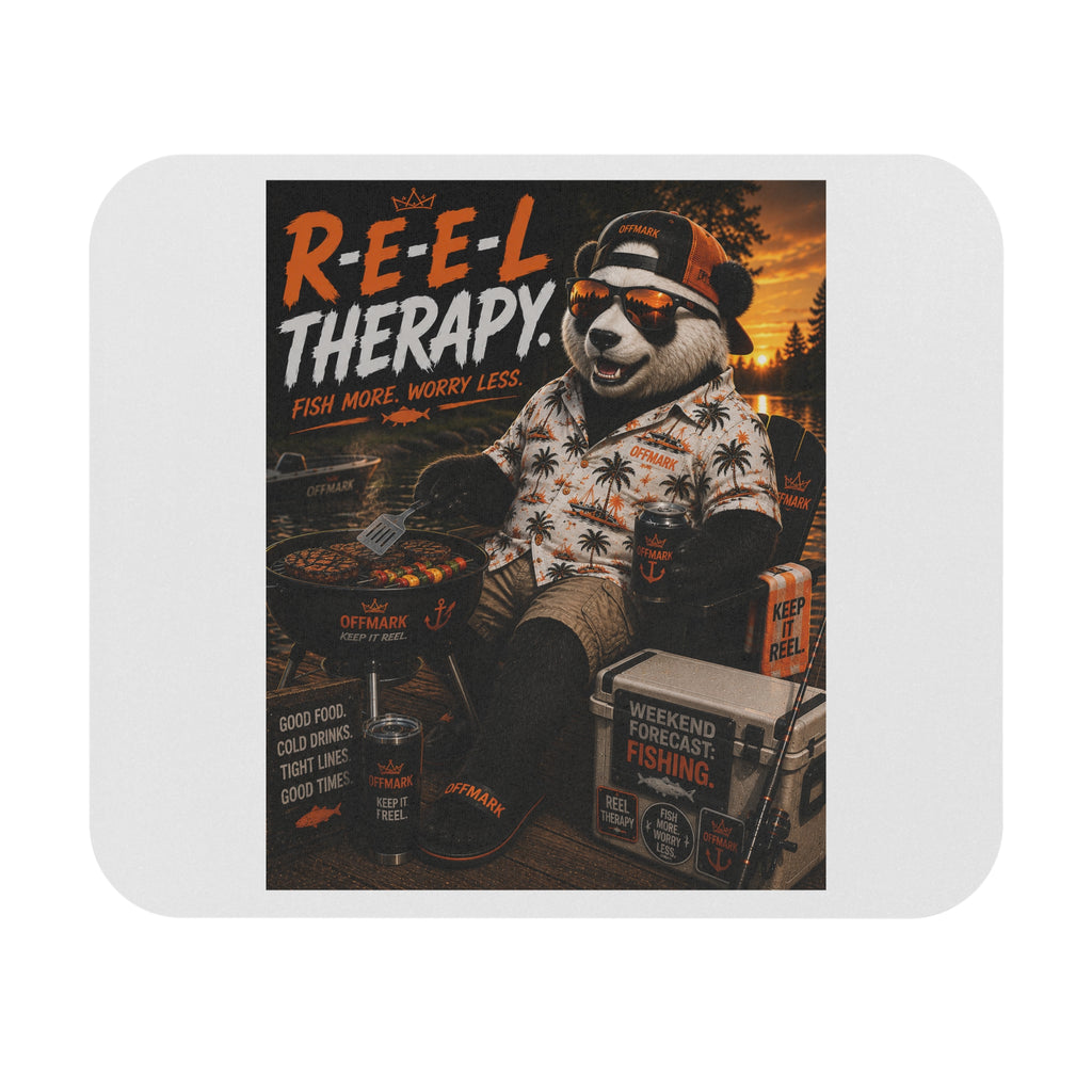 "Reel Therapy" Fishing RIP the Panda Bear Mouse Pad