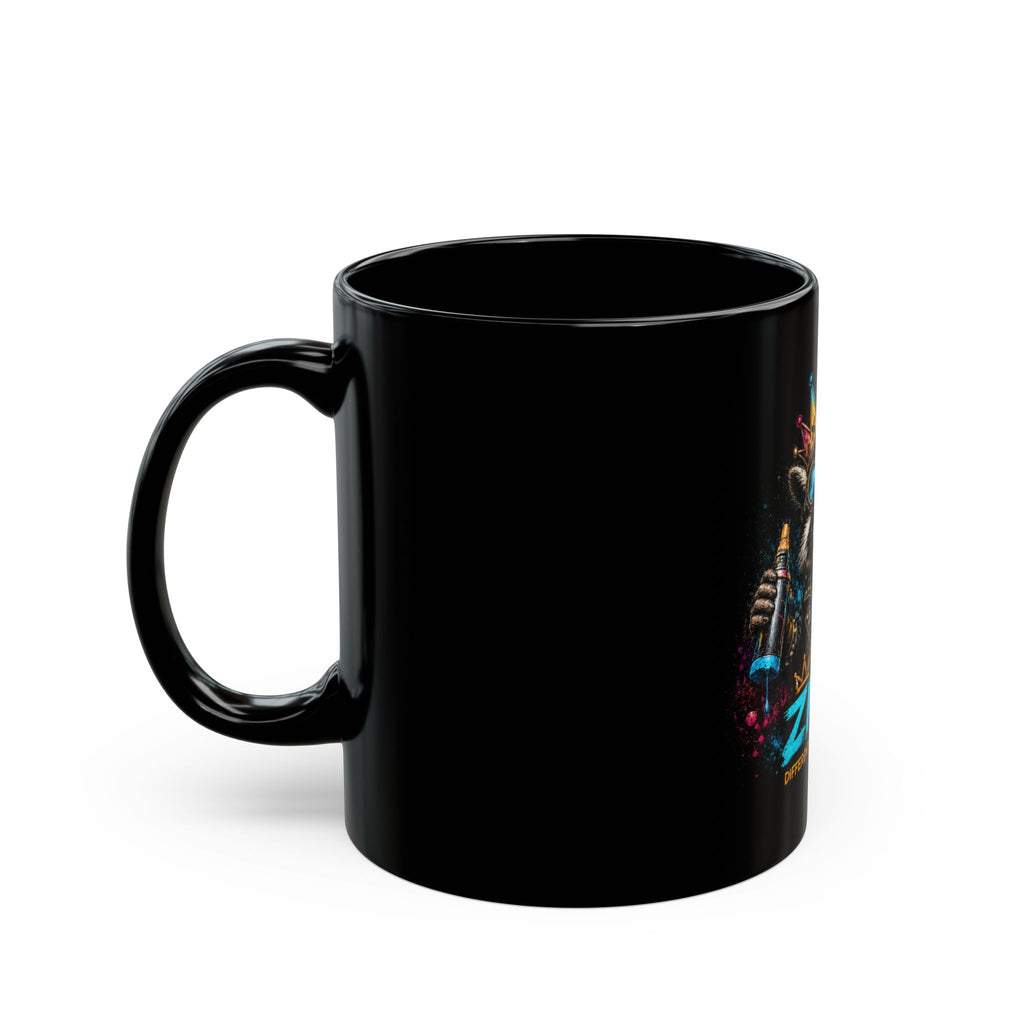 Ziggy Raccoon Mug — 'Love Your Weird' Black Coffee Cup