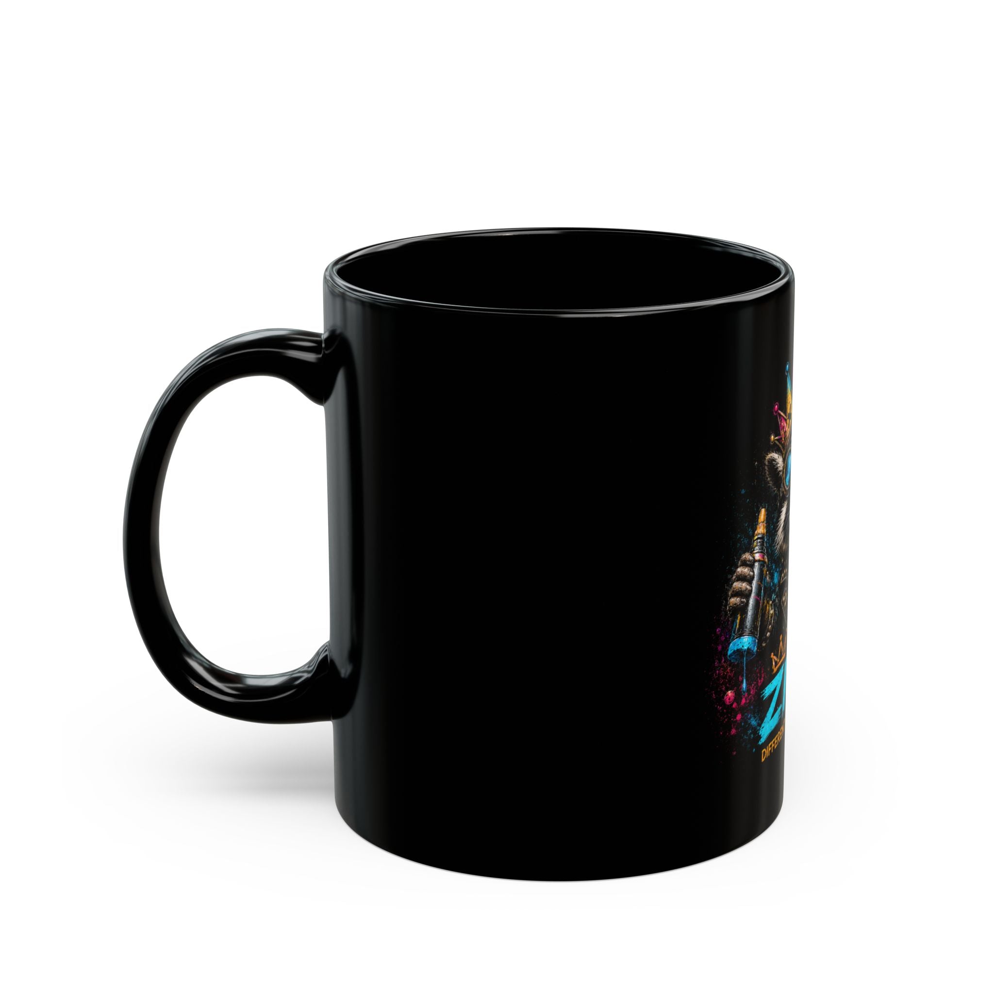 Ziggy Raccoon Mug — 'Love Your Weird' Black Coffee Cup