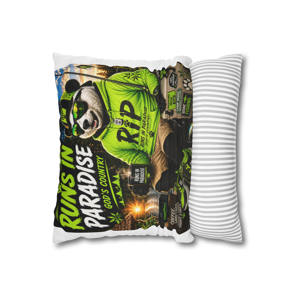'Runs in Paradise -Decorative Pillowcase — RIP the Panda Bear