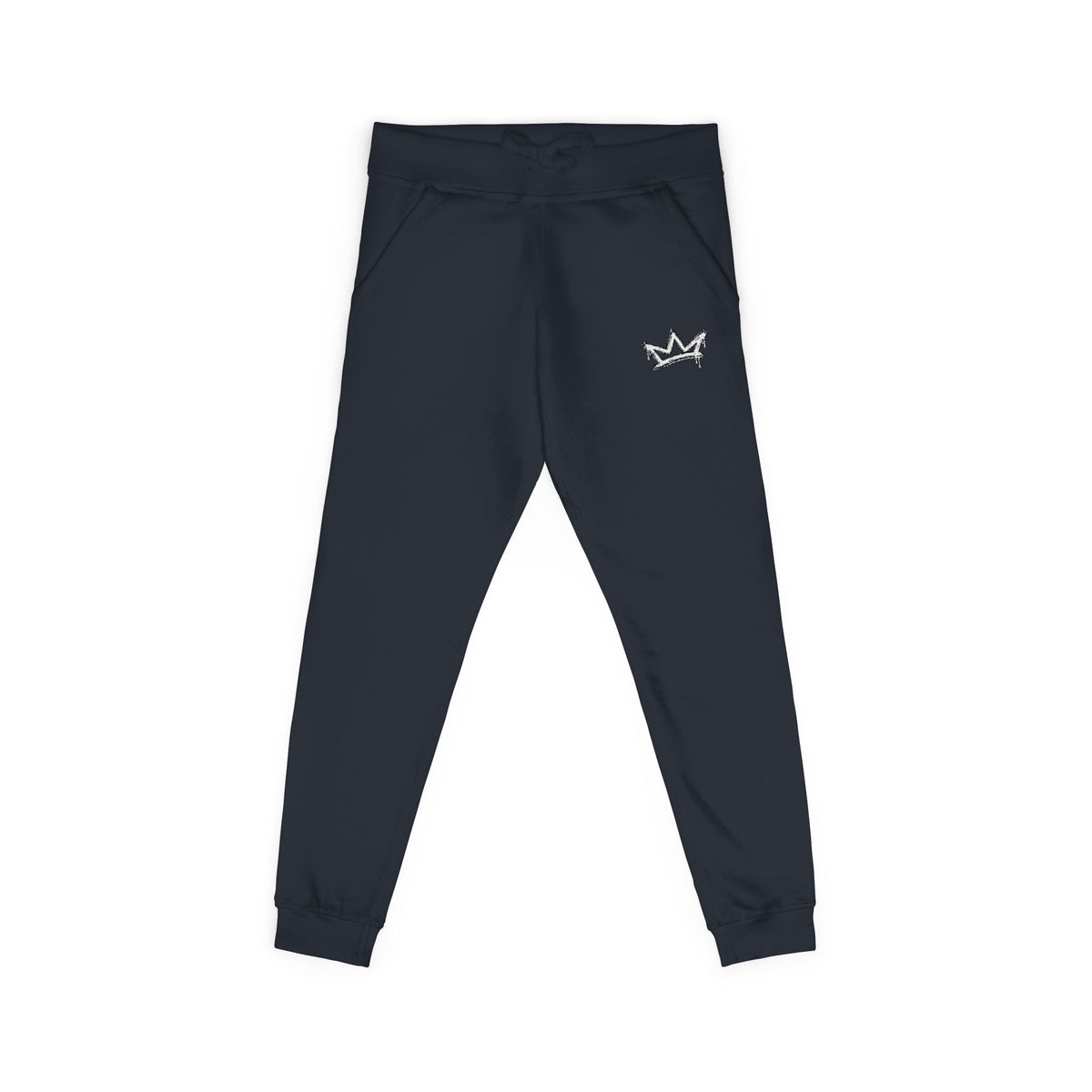 Embroidered Crown Fleece Sweatpants — Soft Cozy Joggers