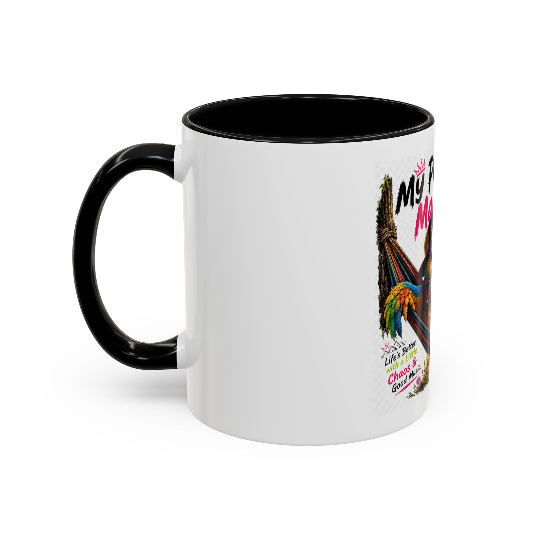 "My Playlist Made me do it" Accent Coffee Mug-Remix the Parrot