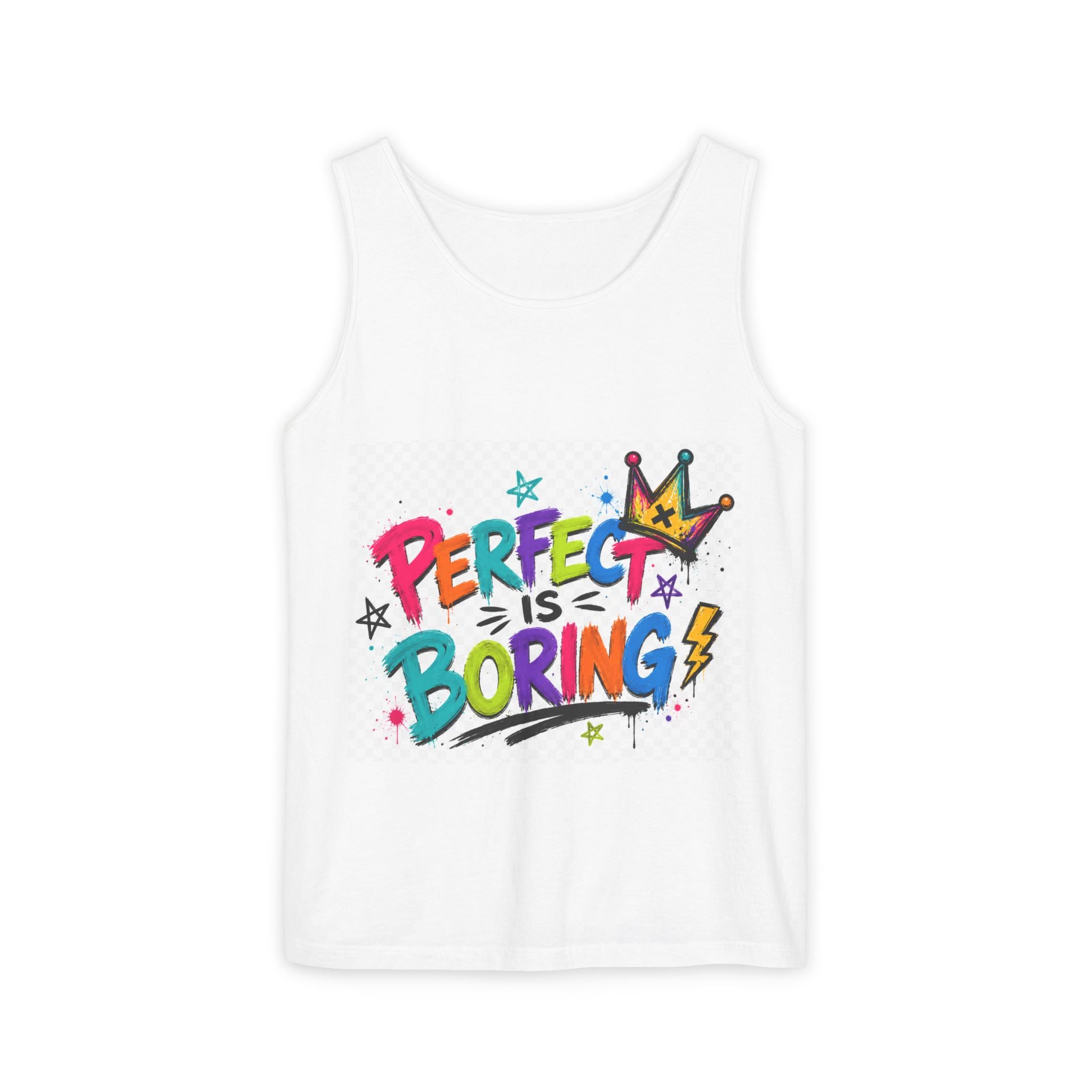 "Perfect Is Boring" Tank Top-Ziggy the Raccoon