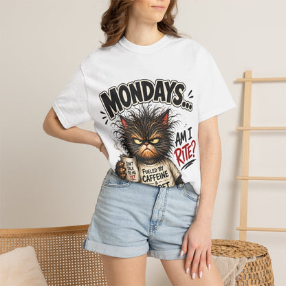 Mondays... Am I Rite? Cat Graphic T-Shirt — Funny Caffeine & Regret Tee