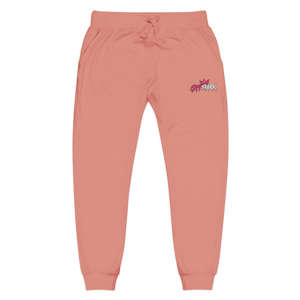 Embroidered Floral Lounge Sweatpants — Pink logo Cozy Joggers