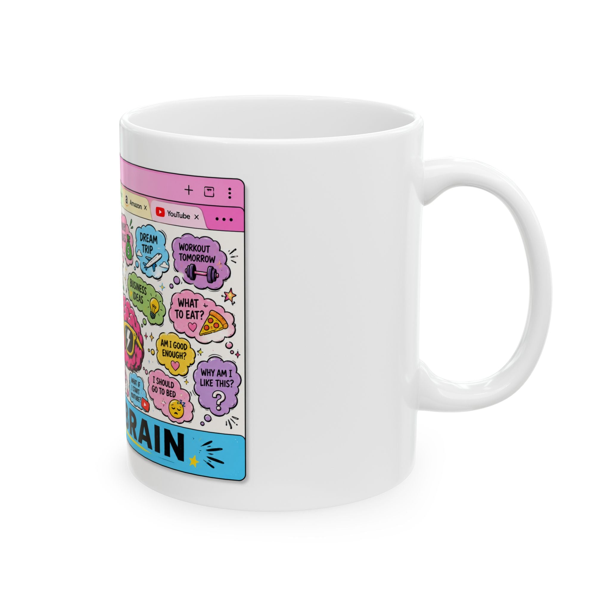 My Brain 37 Tabs Open Ceramic Mug — Funny Multitasking Coffee Cup (11oz/15oz)