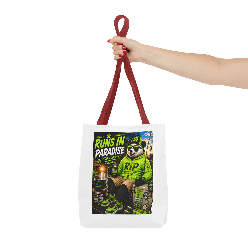 Runs in Paradise Panda Tote Bag — RIP the Panda Bear