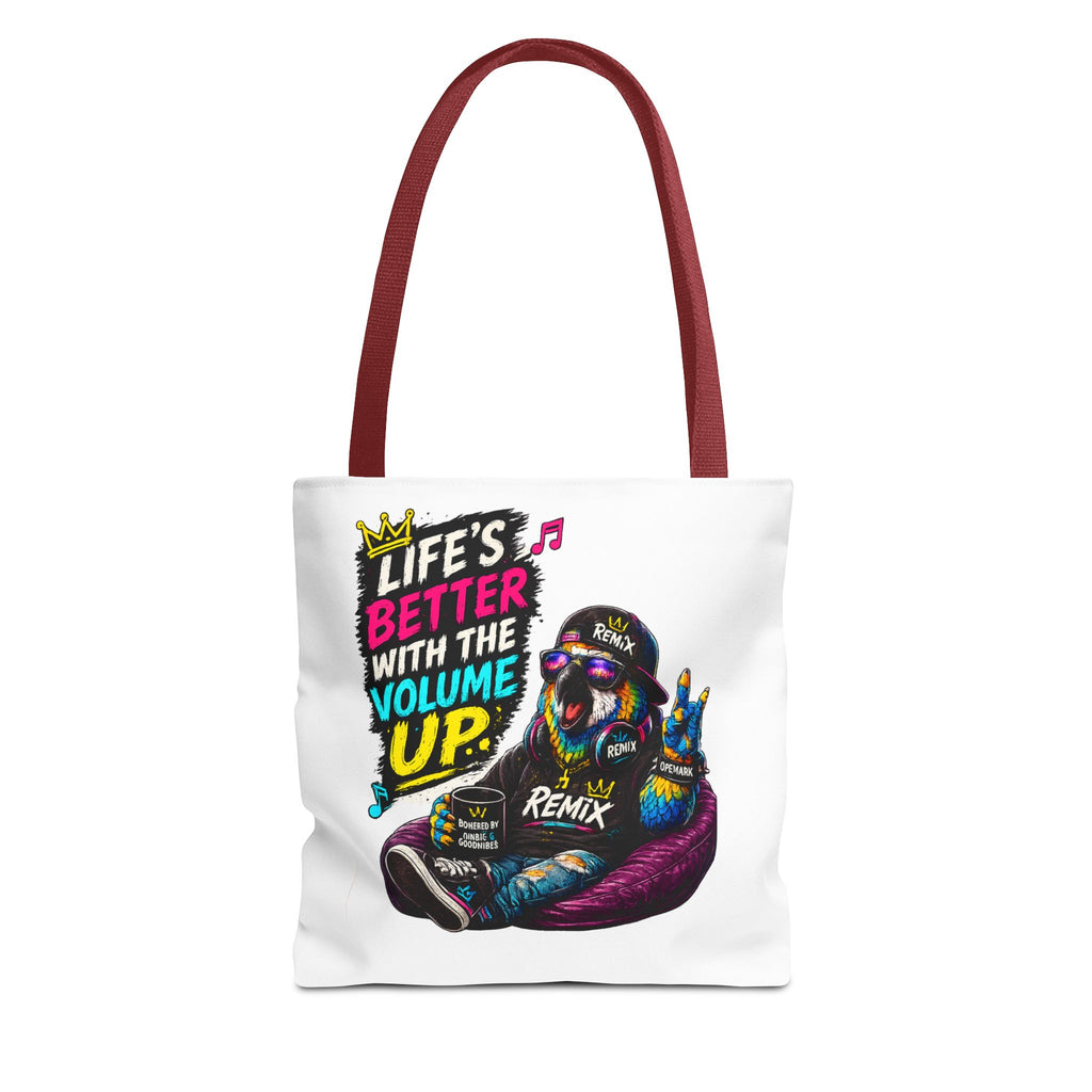 Remix the Parrot "Life is better with the volume up"  Tote