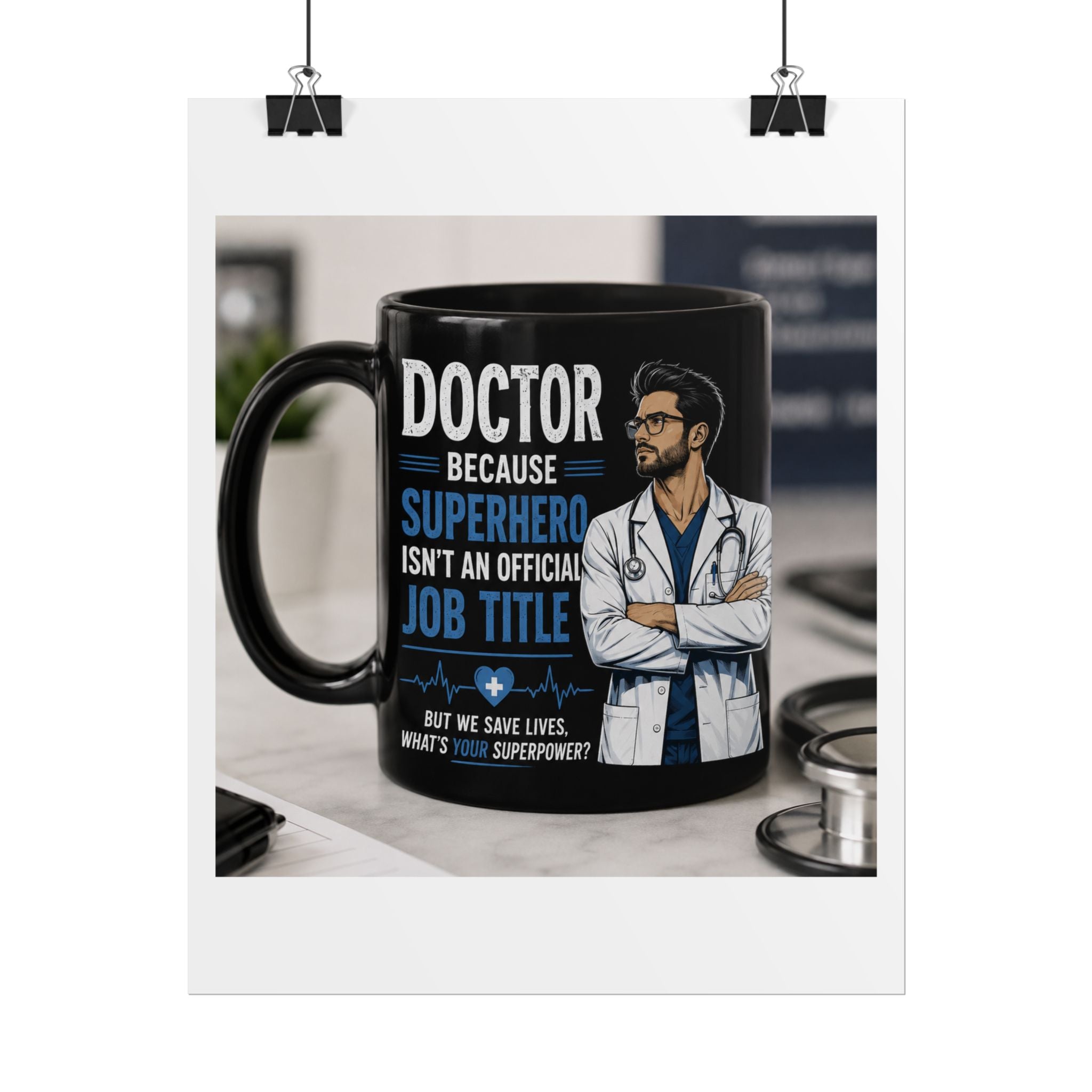 Doctor Superhero Mug Poster