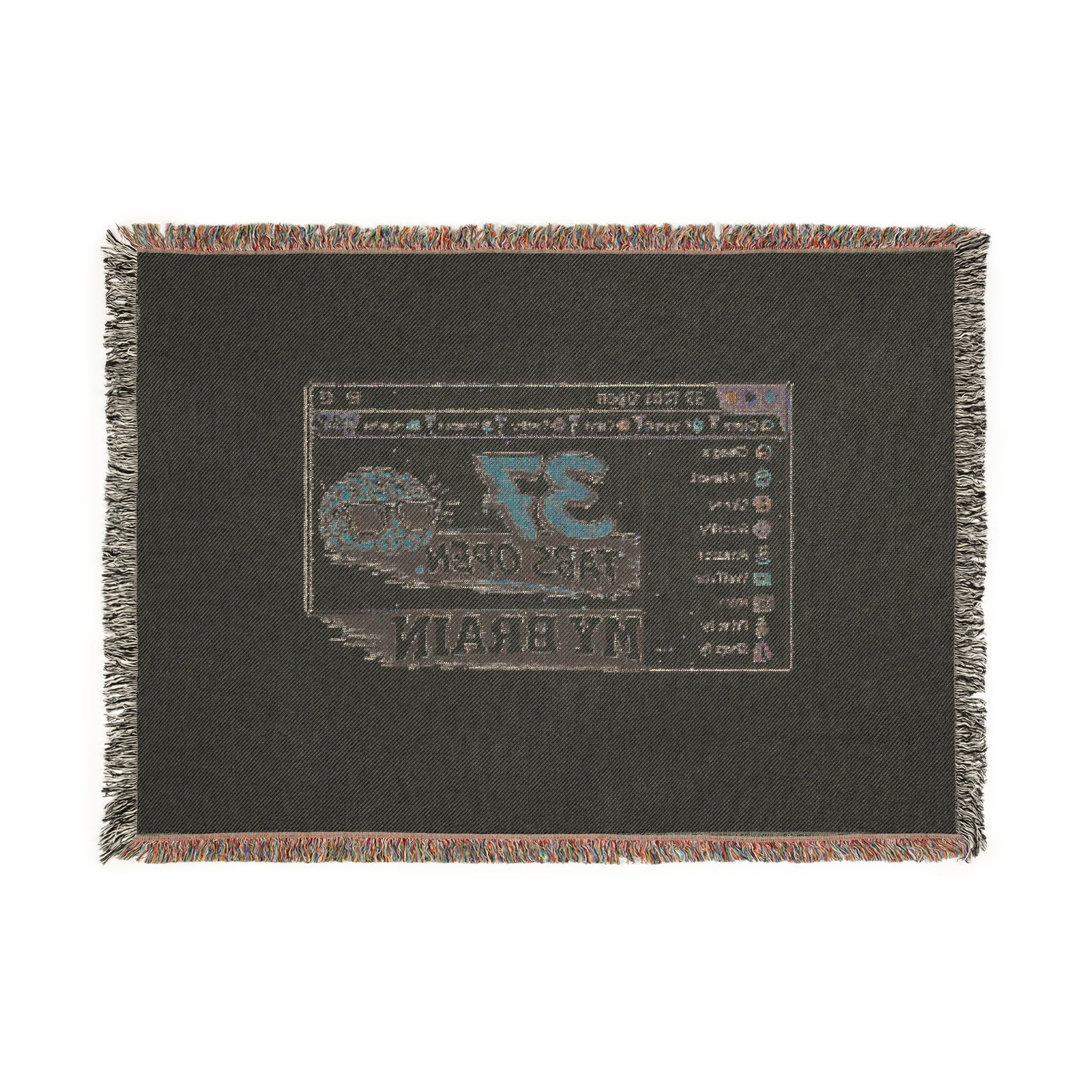 Woven Blanket — Retro Computer “37 Tabs Open, My Brain” Throw