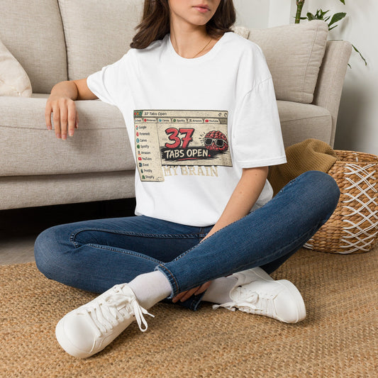 37 Tabs Open Graphic T-Shirt — Funny Brain/Multitasker Tee