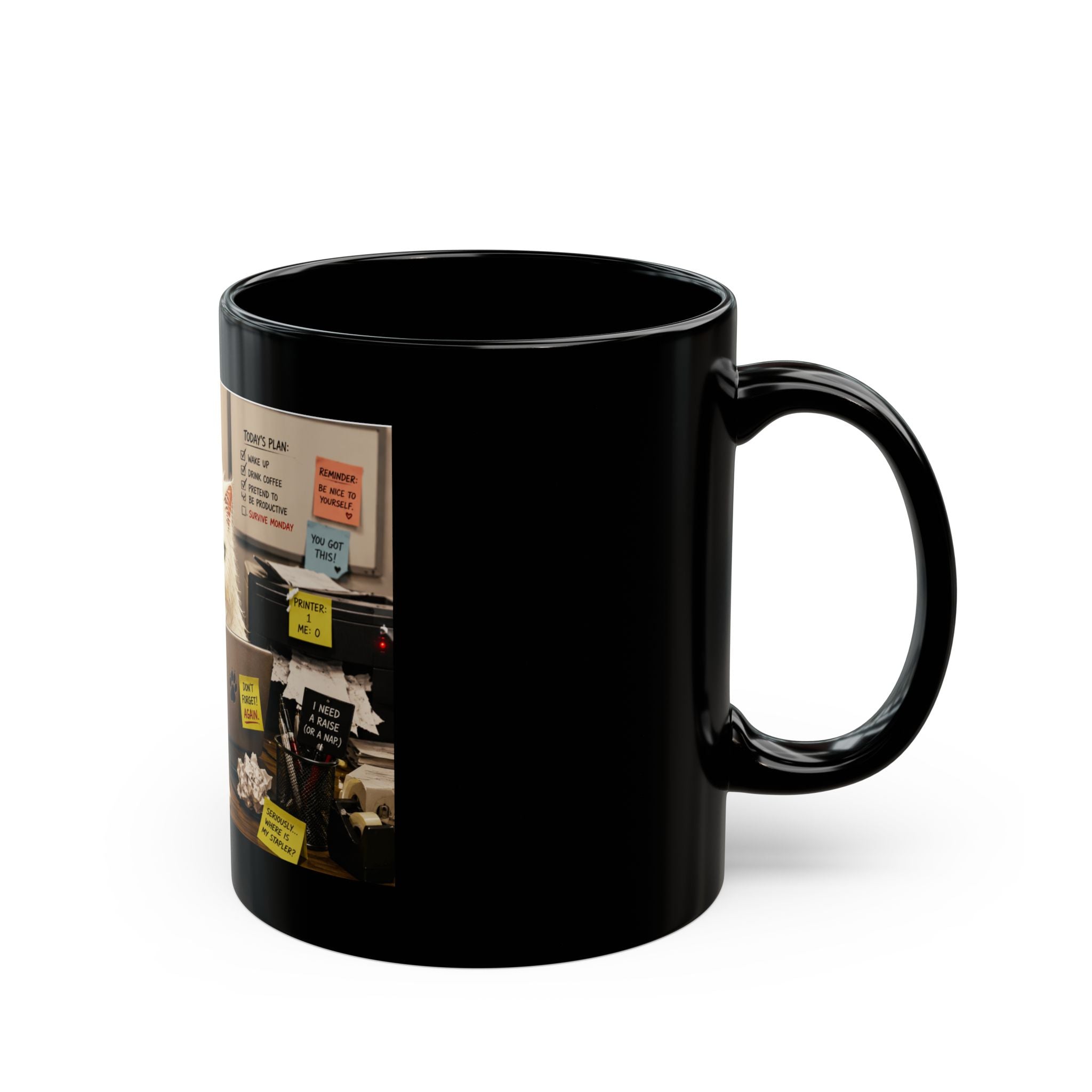 Murphy Office Survival Mug — Funny Cat Desk Coffee Cup (11oz, 15oz)