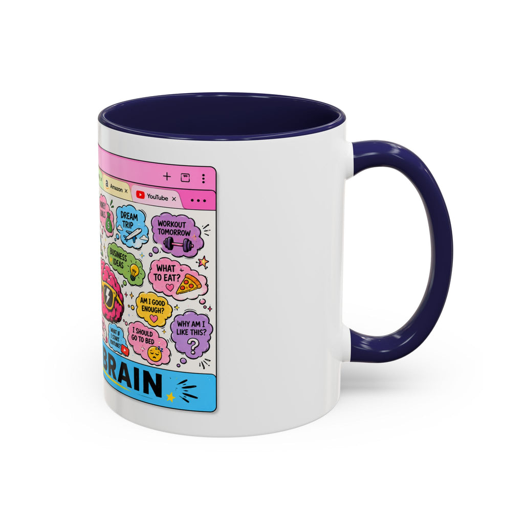 Coffee Mug — "My Brain: 37 Tabs Open" Illustrated Ceramic Accent Mug