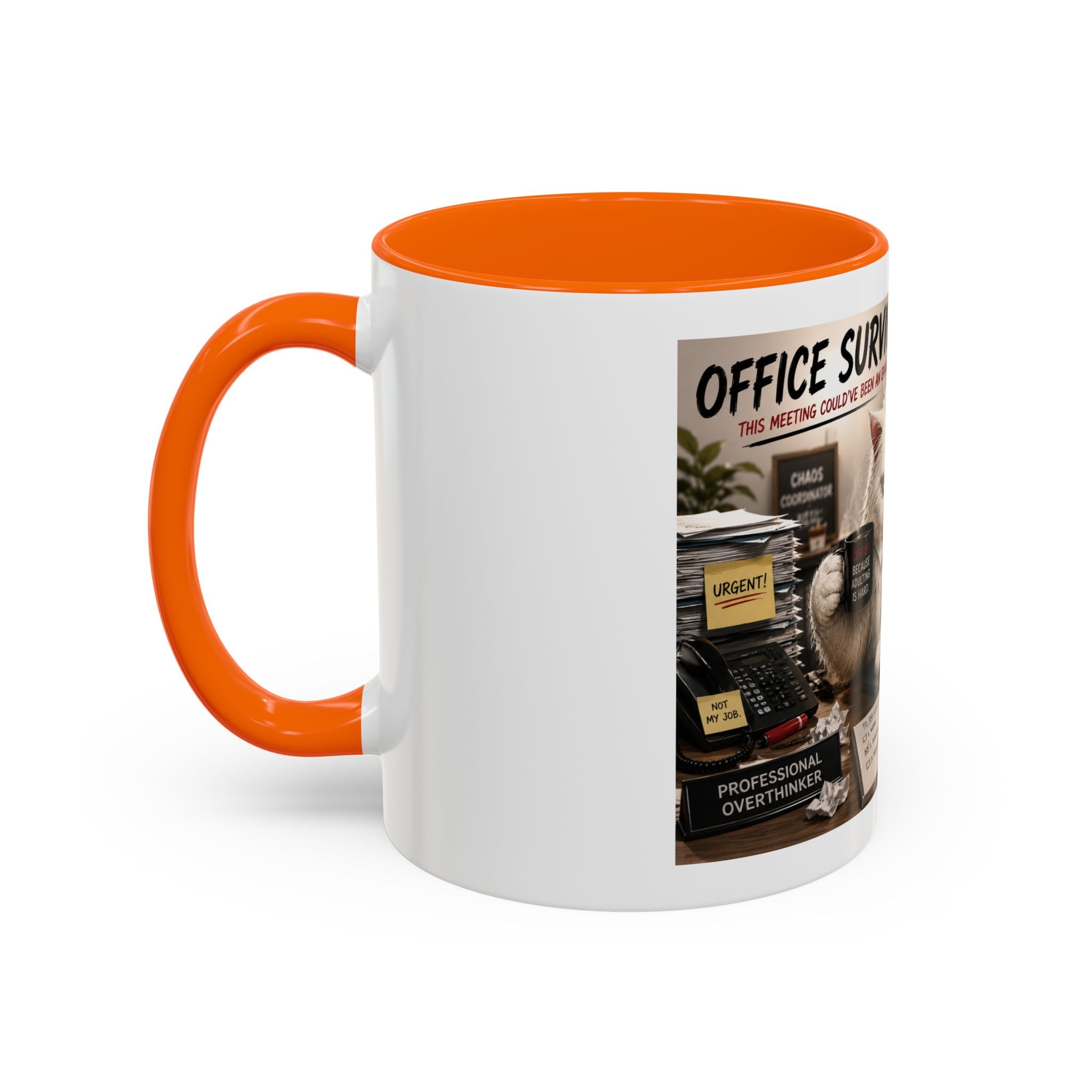 Coffee Mug — "Office Survival" Murphy's Desk Humor Accent Mug (11/15oz)