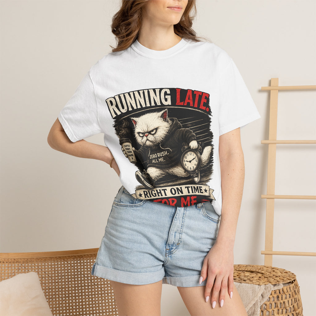 Murphy the Cat 'Running Late' (Right On Time For Me) T Shirt