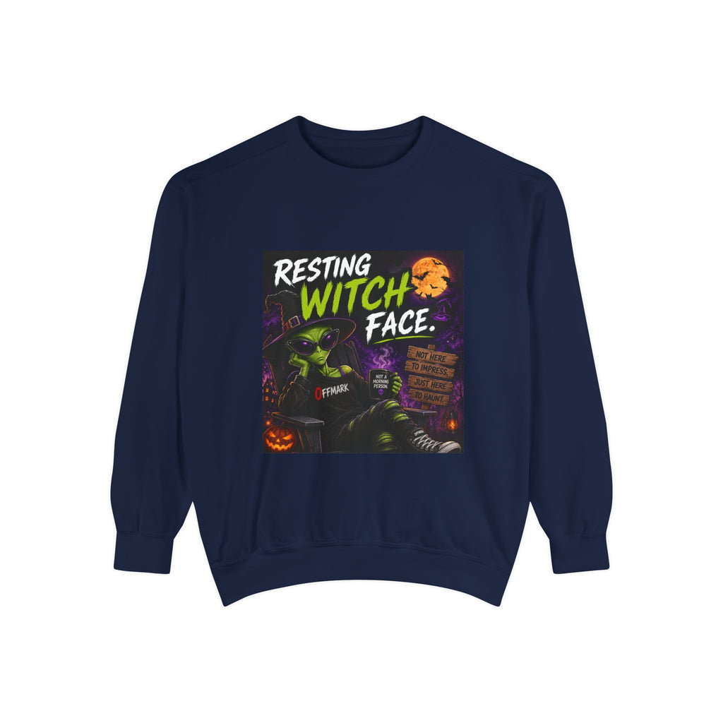 Halloween "Resting Witch Face" Sweatshirt - Funny Spooky Graphic Pullover