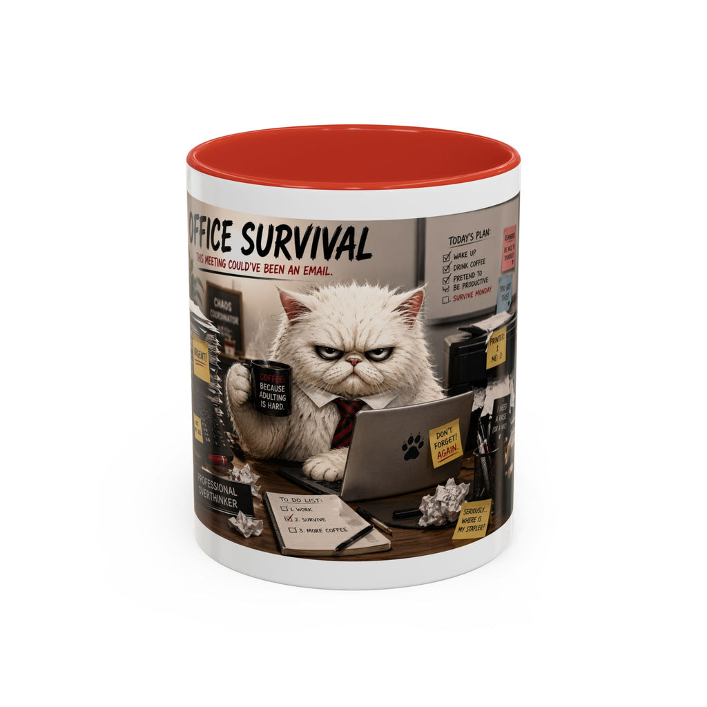 Coffee Mug — "Office Survival" Murphy's Desk Humor Accent Mug (11/15oz)